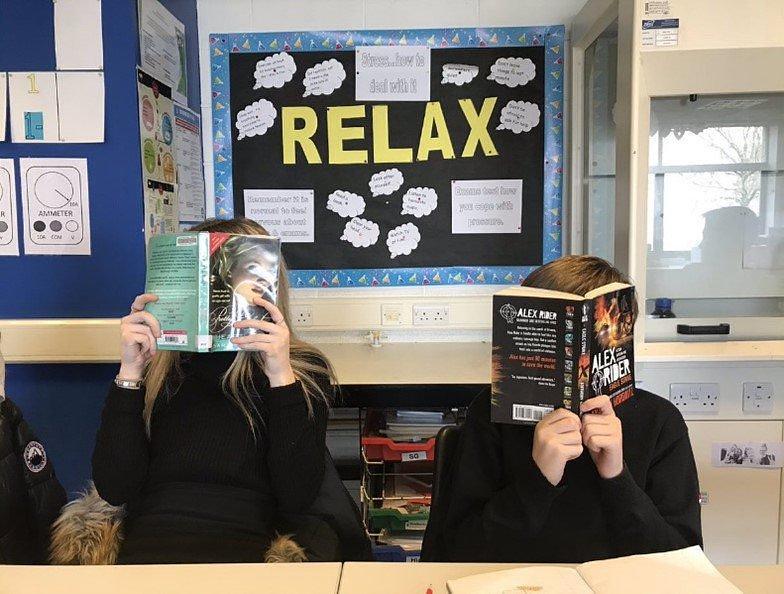 Braes High School pupils reading at school