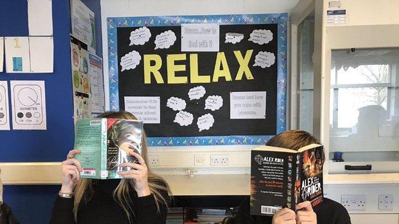 Braes High School pupils reading at school