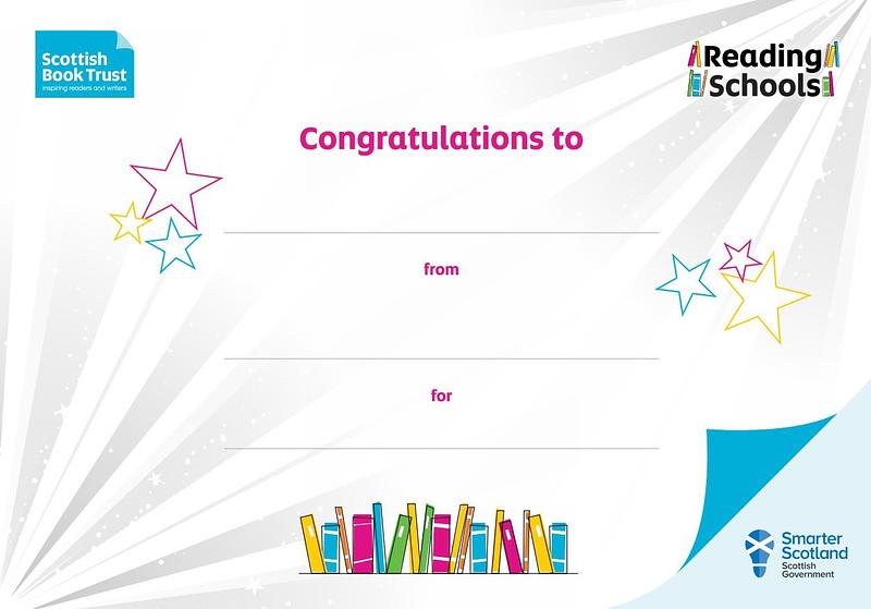 Reading celebration certificate image